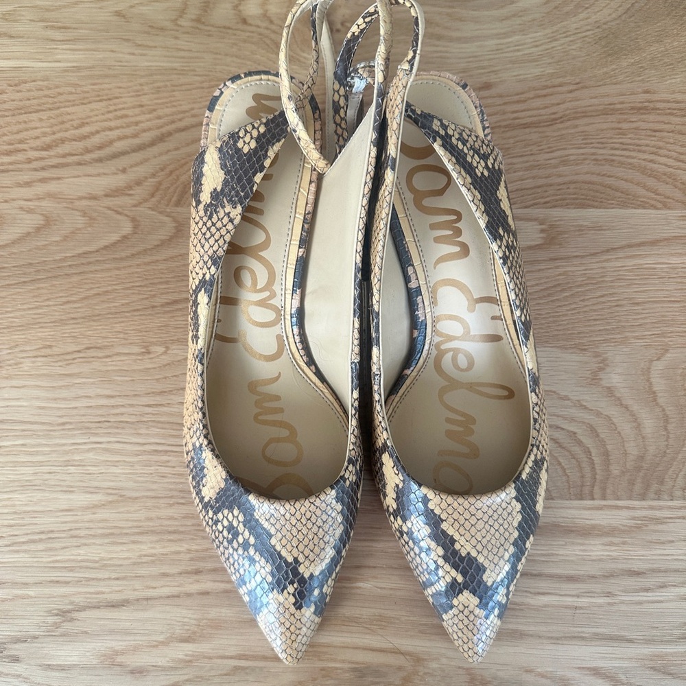 Sam Edelman Women's Snake Print Slingback Flats